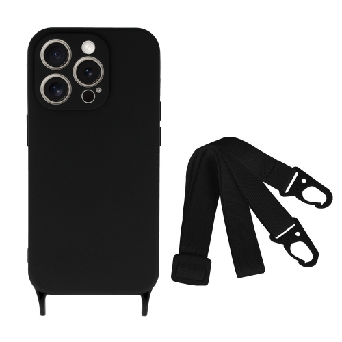 Силиконов калъф Strap D2 Silicone за iPhone 15 Pro, Черен