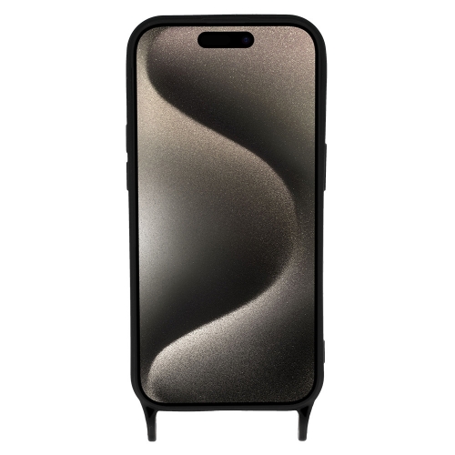 Силиконов калъф Strap D2 Silicone за iPhone 15 Pro, Черен
