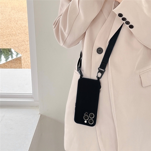 Силиконов калъф Strap D2 Silicone за iPhone 15 Pro, Черен