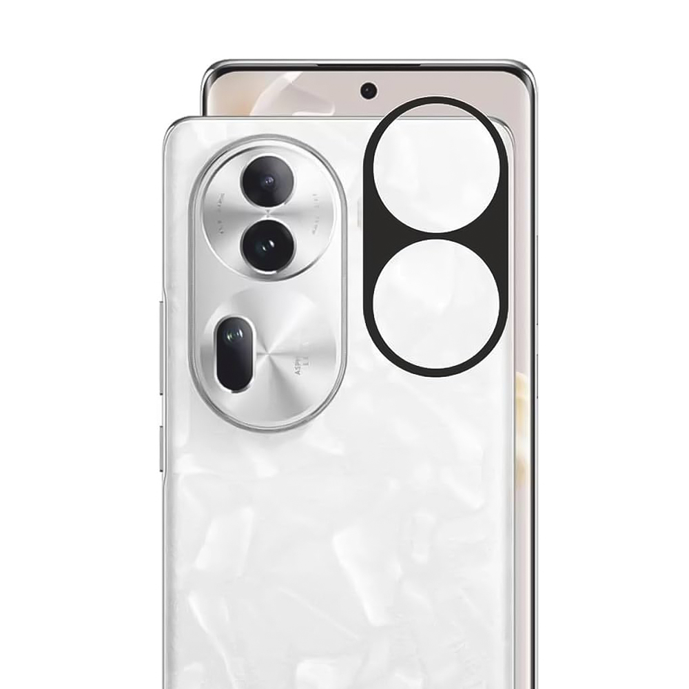 Стъклен Протектор за камера на Oppo Reno11, Черен