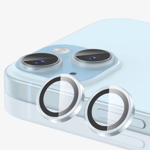 3D Стъклен Протектор за камерата на iPhone 15 / 15 Plus, Светло син