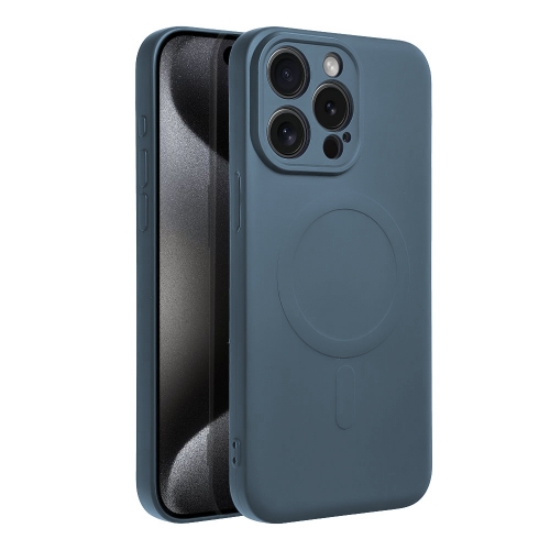 Силиконов калъф Mag Cover за iPhone 15 Pro Max, Син
