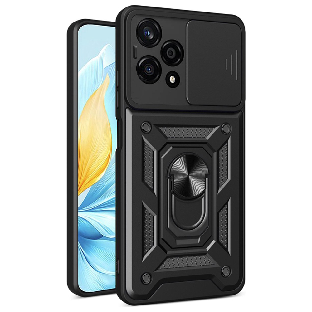 Удароустойчив калъф Techsuit Slide Camera за Huawei Honor 200 Lite, Черен