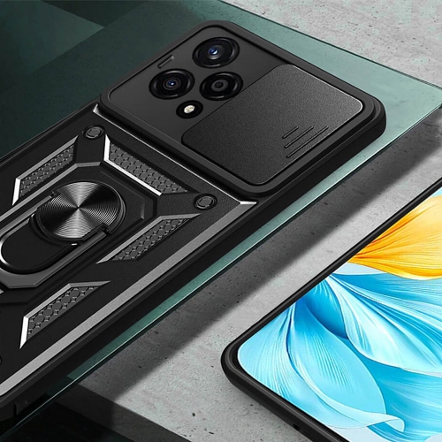 Удароустойчив калъф Techsuit Slide Camera за Huawei Honor 200 Lite, Черен