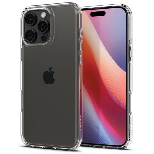 Удароустойчив калъф Spigen Ultra Hybrid за iPhone 16 Pro, ACS08121, Прозрачен