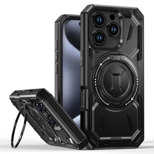 Удароустойчив калъф Big Ring Holder за iPhone 16 Pro, Черен