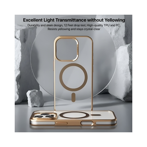 Силиконов калъф TECH-PROTECT Magflex MagSafe за iPhone 16 Pro, прозрачен - златист