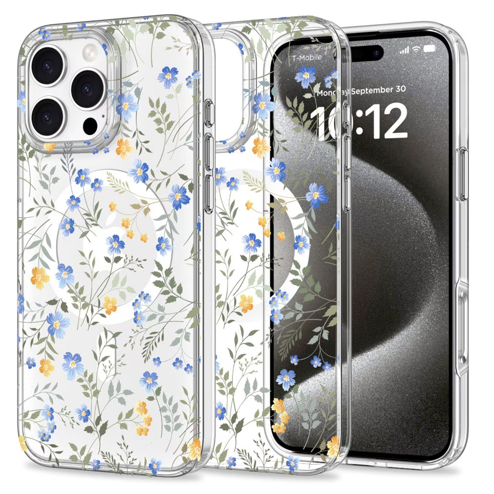Удароустойчив калъф Tech-Protect Magmood MagSafe за iPhone 16 Pro Max, Цветя