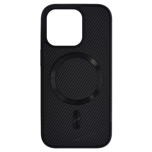Удароустойчив калъф MagSF Carbon за iPhone 15 Pro Max, Черен