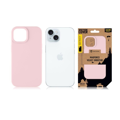 Удароустойчив калъф Tactical MagForce Velvet Smoothie за iPhone 15, Розов