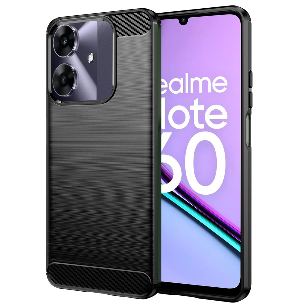 Силиконов калъф Carbon за Realme Note 60, Черен