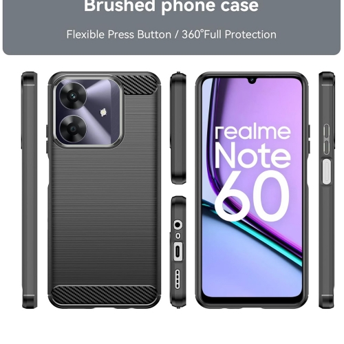 Силиконов калъф Carbon за Realme Note 60, Черен