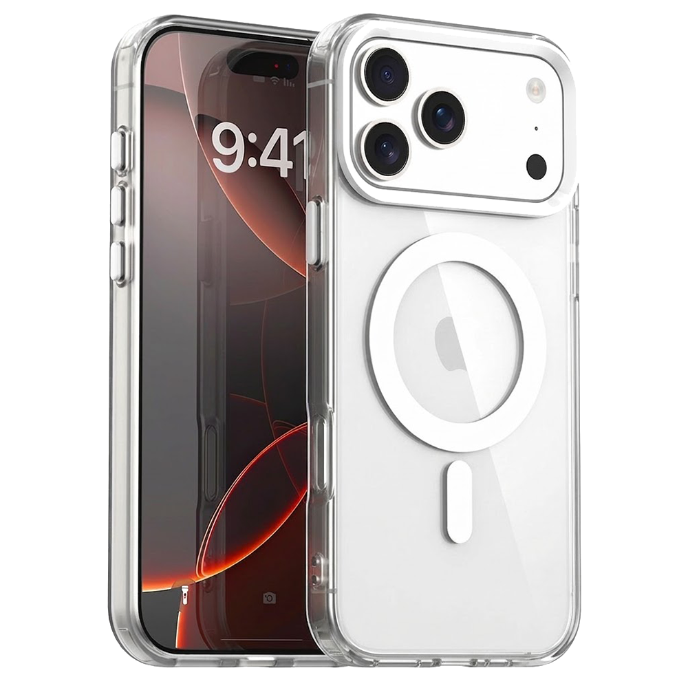 Пластмасов калъф Anti Drop Hybrid MagSF за iPhone 17 Pro, бял