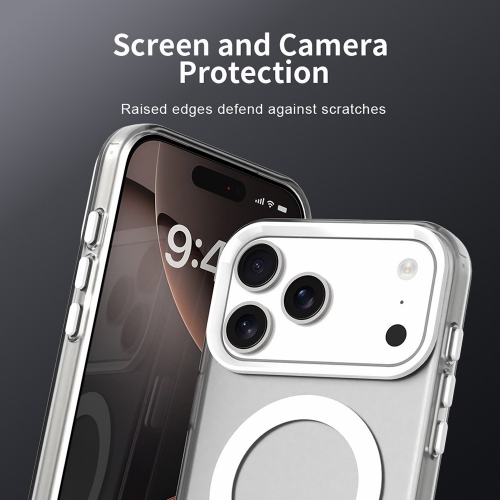 Пластмасов калъф Anti Drop Hybrid MagSF за iPhone 17 Pro, бял