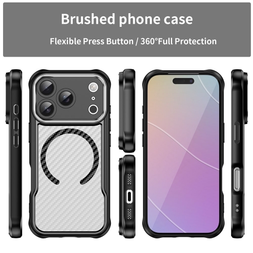 Калъф MagSF Hybrid Carbon за iPhone 17 Pro Max, черен