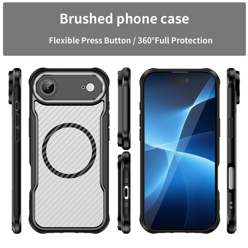 Калъф MagSF Hybrid Carbon за iPhone 17 Air, черен