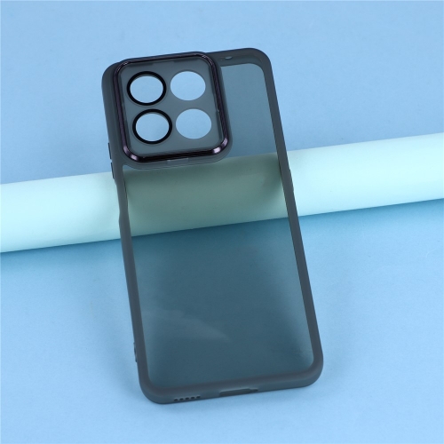 Силиконов калъф Frame Electroplated за Honor 400 Smart 5G / X7d 5G, черен-прозрачен
