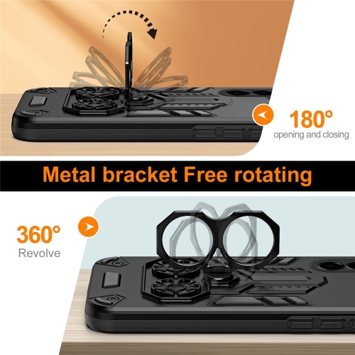 Удароустойчив калъф Ring Holder Kickstand за Samsung Galaxy A56 5G, черен
