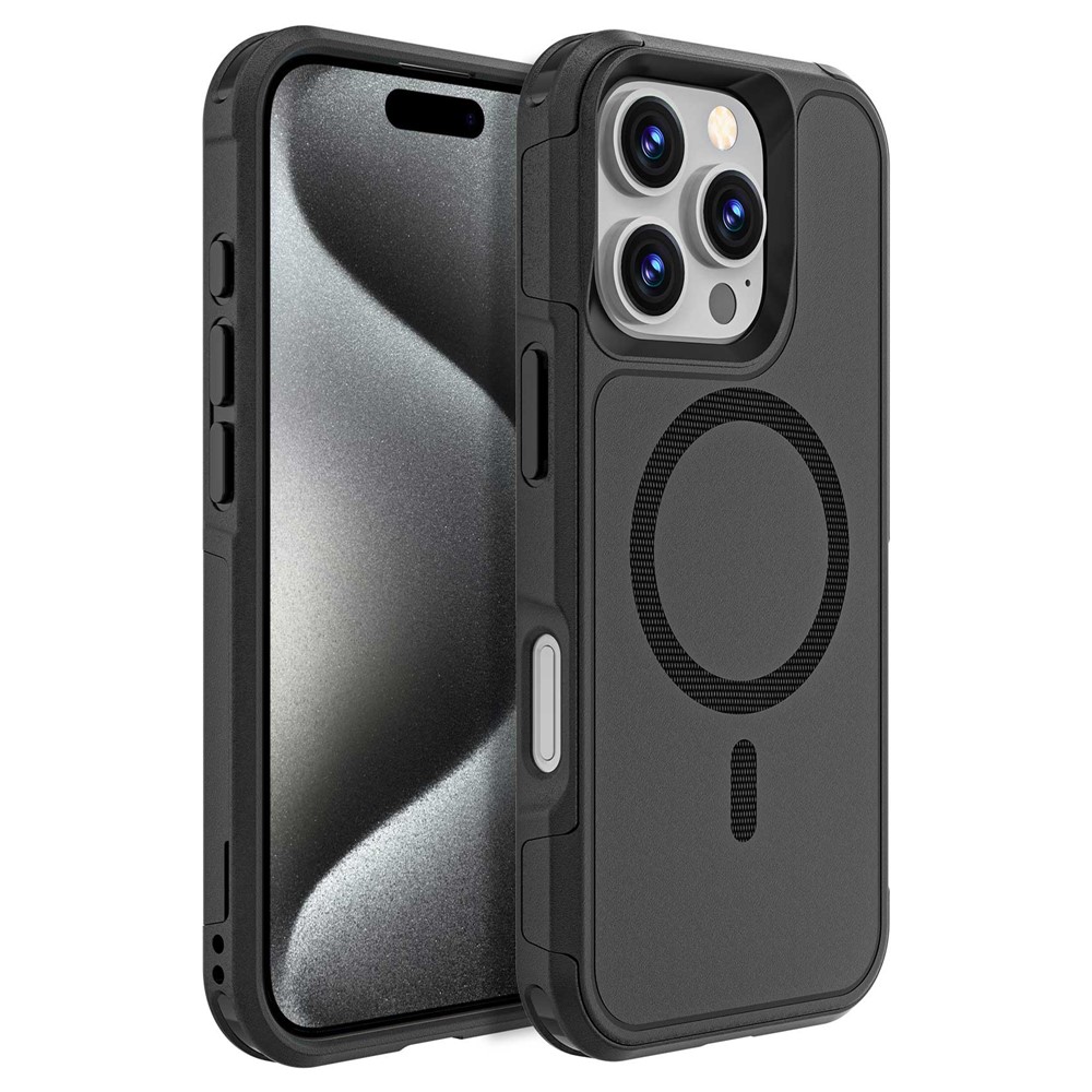 Удароустойчив калъф Anti-drop MagSf за iPhone 16 Pro, черен