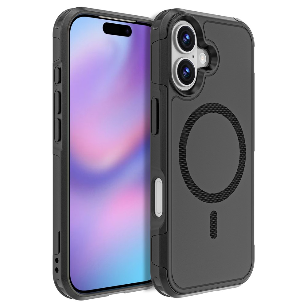 Удароустойчив калъф Anti-drop MagSf за iPhone 17, черен