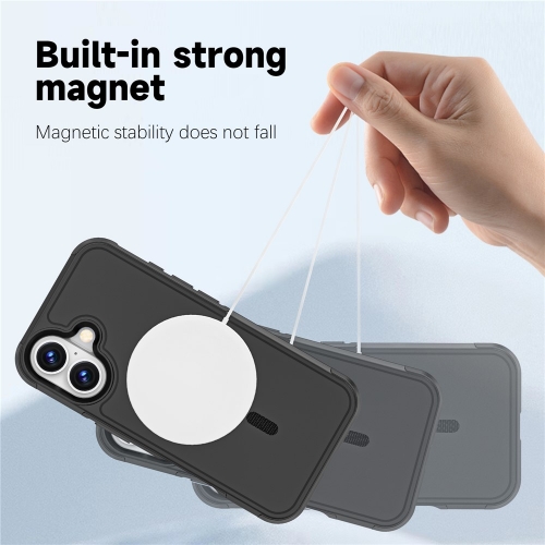 Удароустойчив калъф Anti-drop MagSf за iPhone 17, черен