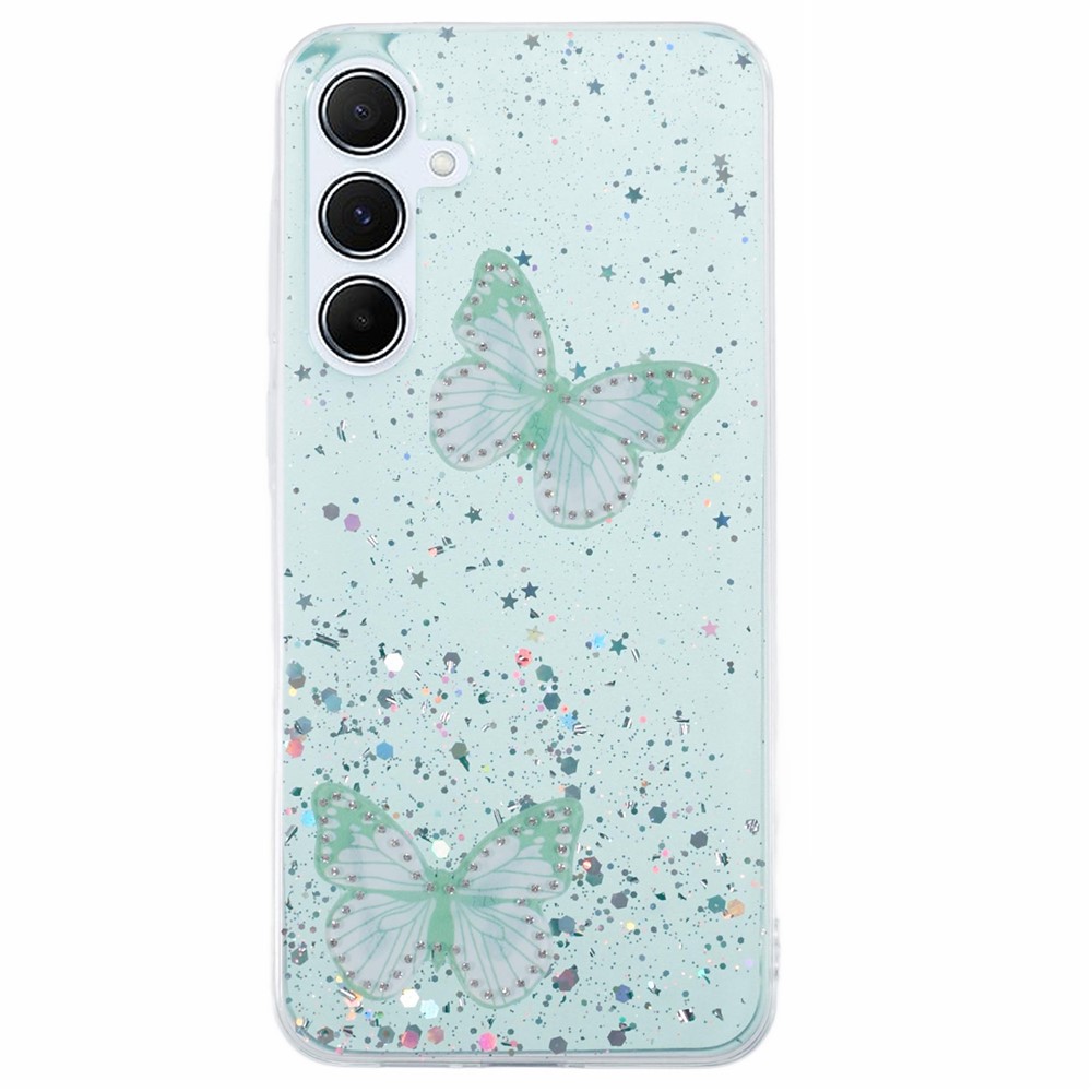 Силиконов калъф Epoxy Butterfly за Samsung Galaxy A17 5G / A17 4G, зелен