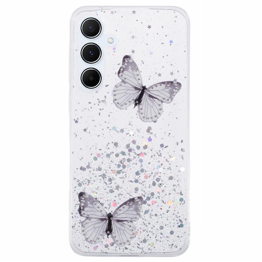 Силиконов калъф Epoxy Butterfly за Samsung Galaxy A17 5G / A17 4G, Бял