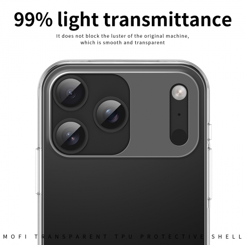 Силиконов калъф MOFI за iPhone 17 Pro, прозрачен