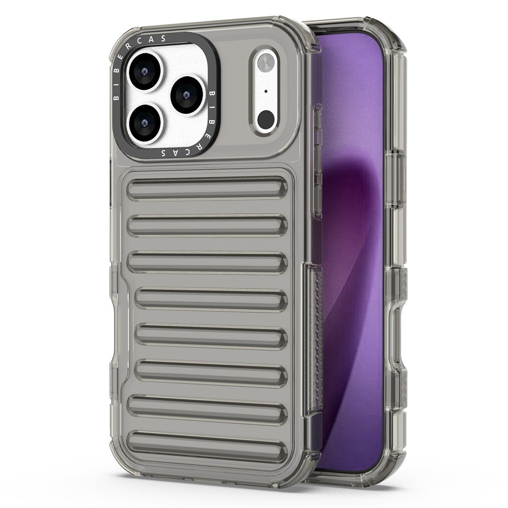 Удароустойчив калъф Stripe Design Anti-Slip за iPhone 17 Pro Max, сив