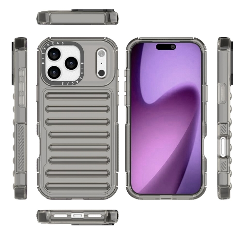 Удароустойчив калъф Stripe Design Anti-Slip за iPhone 17 Pro Max, сив