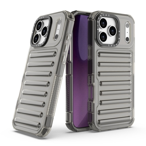 Удароустойчив калъф Stripe Design Anti-Slip за iPhone 17 Pro Max, сив