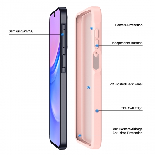 Удароустойчив калъф DUX DUCIS Yind Matte за Samsung Galaxy A17, розов