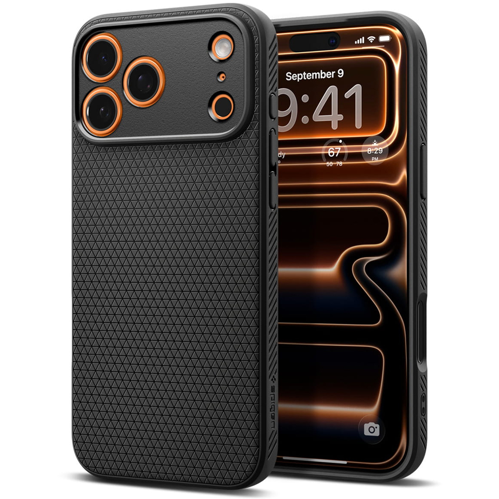 Силиконов калъф Spigen Liquid Air за iPhone 17 Pro Max, черен