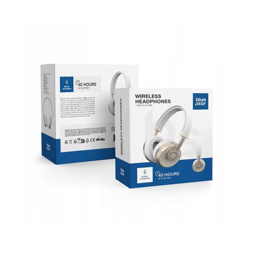 Bluetooth Слушалки Blue Star BH02, Бял