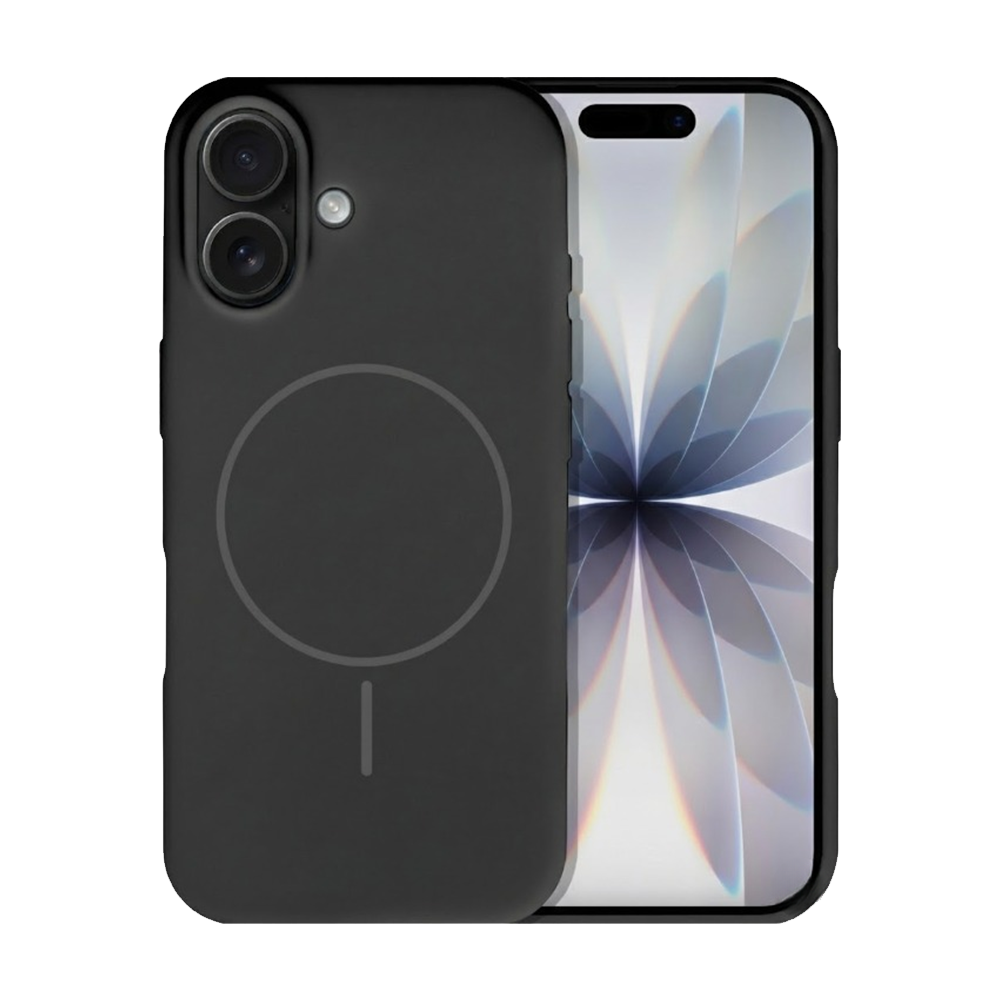 Удароустойчив калъф MagSF Slim Silicone за iPhone 17, Черен