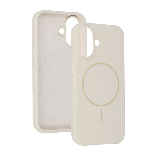 Удароустойчив калъф MagSF Slim Silicone за iPhone 17, Бежово
