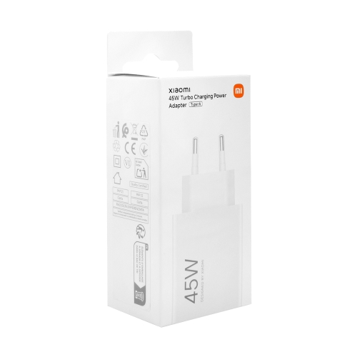 Зарядно устройство Xiaomi 45W Turbo Charging Power Adapter (Type-A), Бял