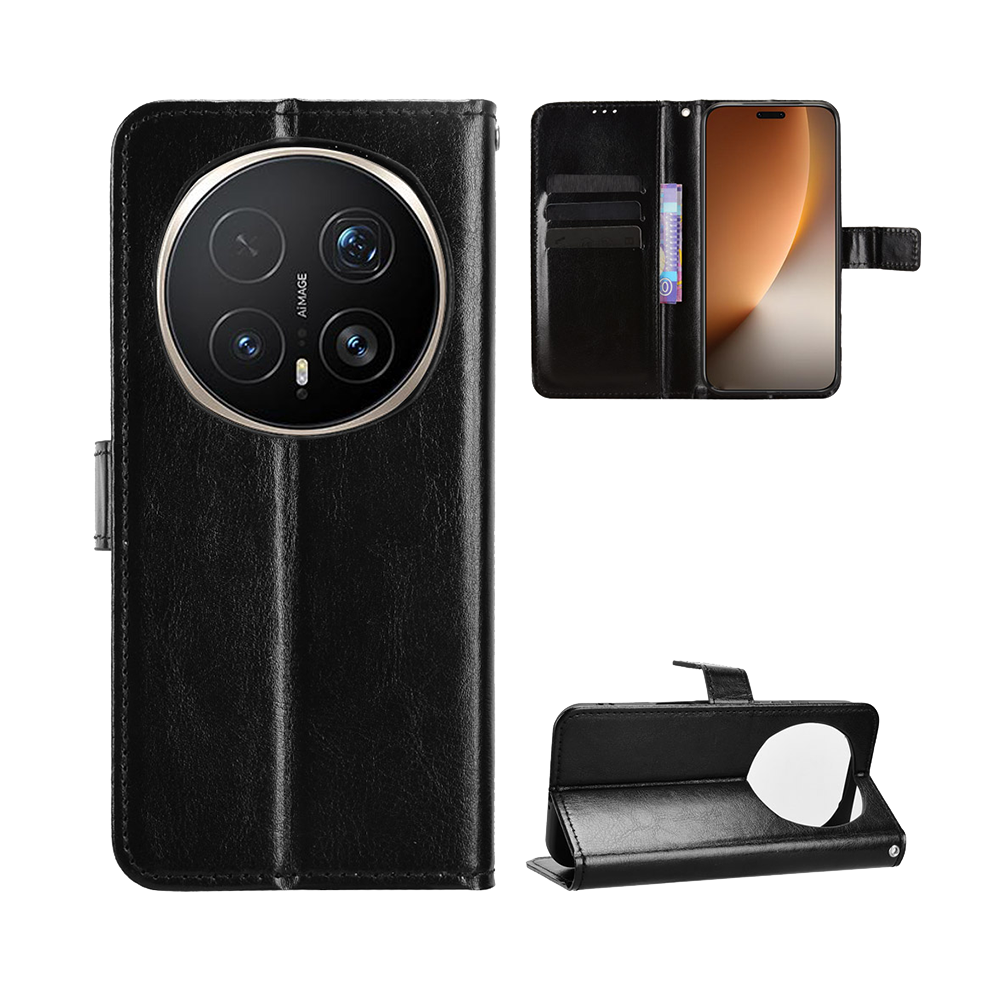 Калъф Тефтер Crazy Horse за Honor Magic8 Pro 5G, Черен