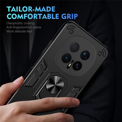 Удароустойчив калъф Hybrid Ring Holder Kickstand за Honor Magic8 Pro 5G, Черен