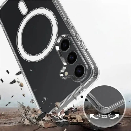 Силиконов калъф Wanlonfeng Lm2 MagSF за Samsung Galaxy S26 Plus, Прозрачен