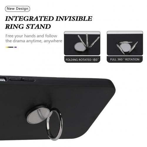 Силиконов калъф Matte Ring Kickstand за Samsung Galaxy S26, Черен