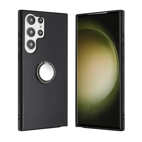 Силиконов калъф Matte Ring Kickstand за Samsung Galaxy S26 Ultra, Черен