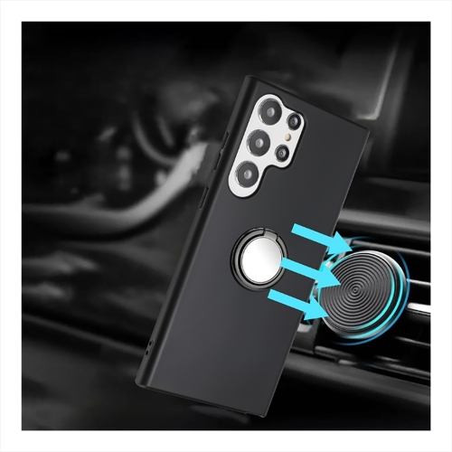 Силиконов калъф Matte Ring Kickstand за Samsung Galaxy S26 Ultra, Черен