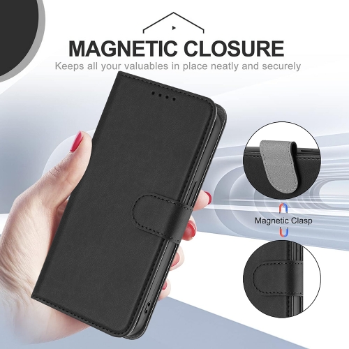 Калъф Тефтер Solid Color Cover with Wallet за Honor Magic8 Lite 5G / X9d 5G / X70 5G, Черен