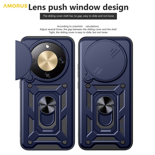 Удароустойчив калъф AMORUS CamShield Series за Honor Magic8 Lite 5G / X9d 5G / X70 5G, Син
