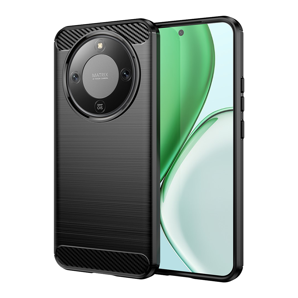 Силиконов Калъф Carbon Fibre Brushed за Honor Magic8 Lite 5G / X70 5G / X9d 5G, Черен