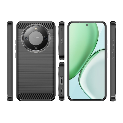 Силиконов Калъф Carbon Fibre Brushed за Honor Magic8 Lite 5G / X70 5G / X9d 5G, Черен