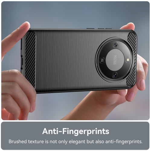 Силиконов Калъф Carbon Fibre Brushed за Honor Magic8 Lite 5G / X70 5G / X9d 5G, Черен