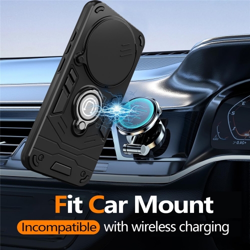 Удароустойчив калъф Camshield Kickstand за Honor X70 5G / X9d 5G / Magic8 Lite 5G, Черен