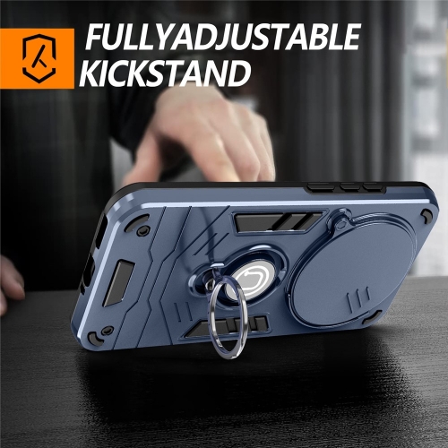 Удароустойчив калъф Camshield Kickstand за Honor X70 5G / X9d 5G / Magic8 Lite 5G, Син